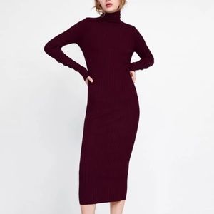 Zara burgundy dress